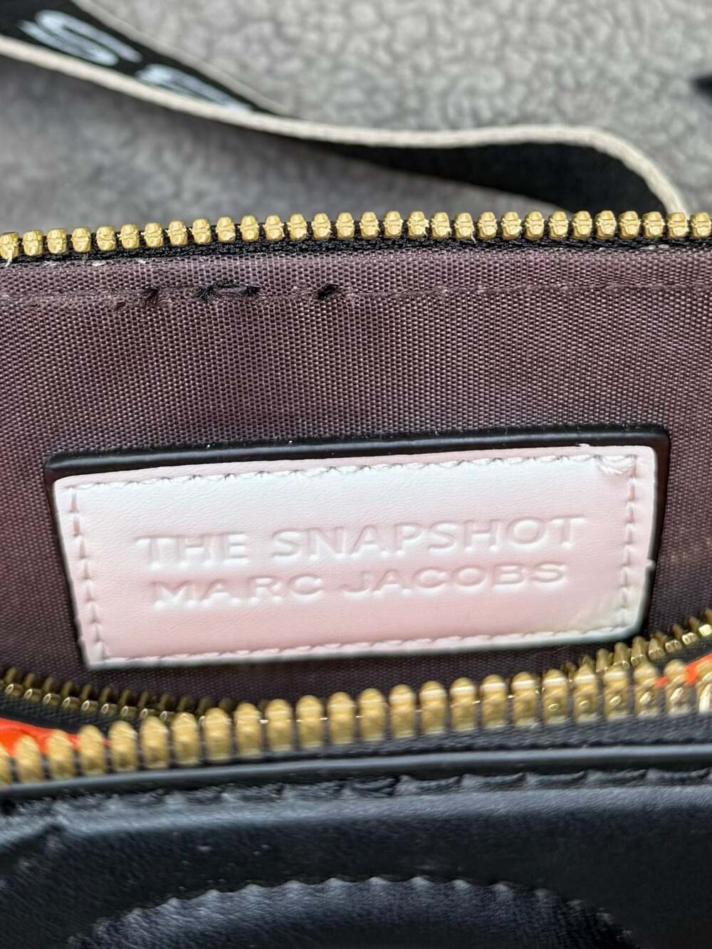 Marc Jacobs The Snapshot Colorblock Leather Crossbody Bag Black Orange White - Picture 7 of 8